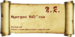 Nyerges Rózsa névjegykártya