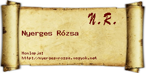 Nyerges Rózsa névjegykártya